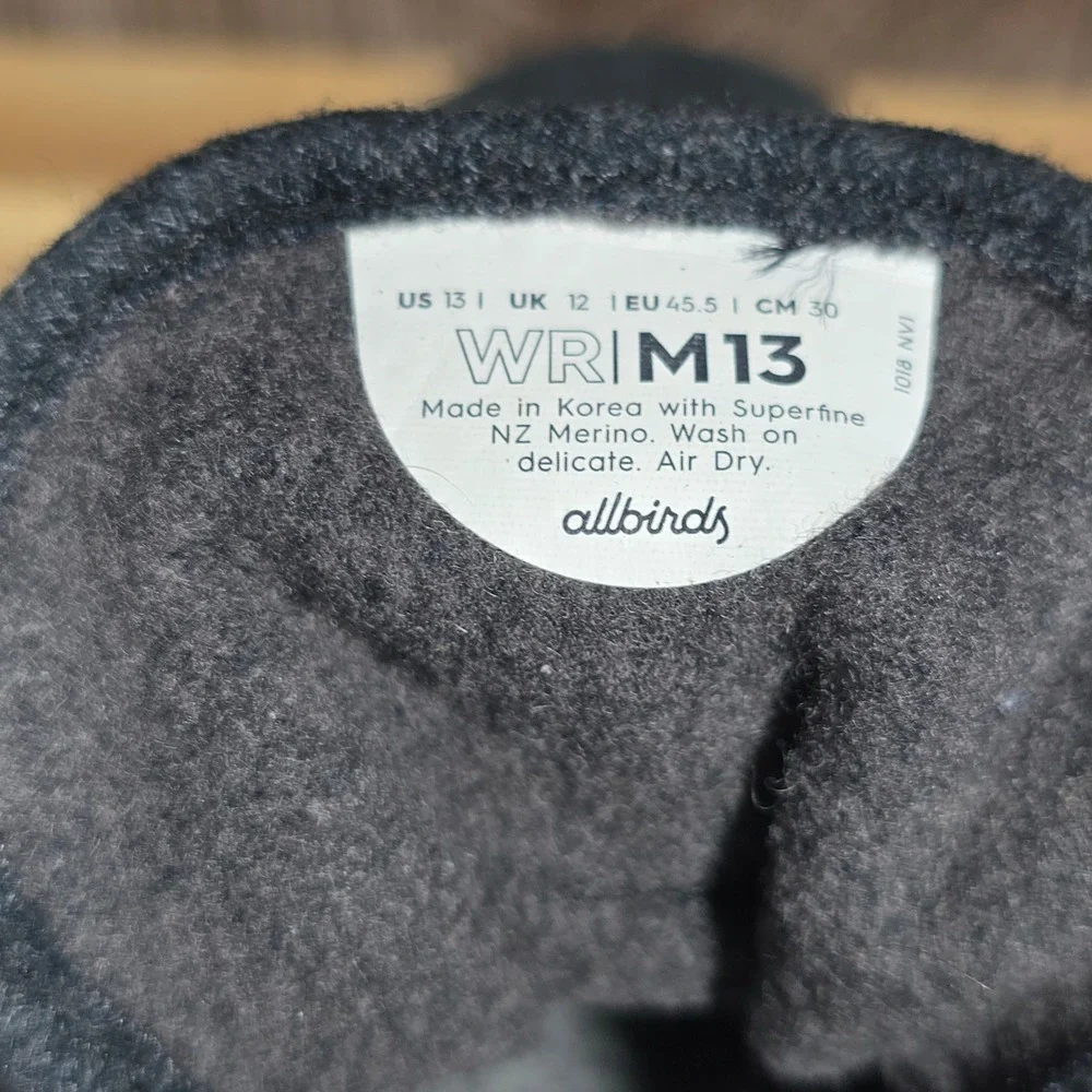 Allbirds Wool Runners‎ Mens 13 Charcoal Grey Merino Wool Walking Shoes